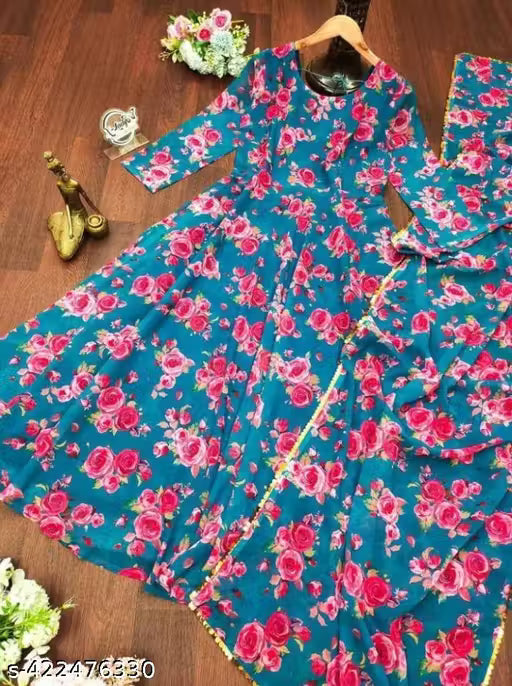 Georgette Printed Gown For Women's