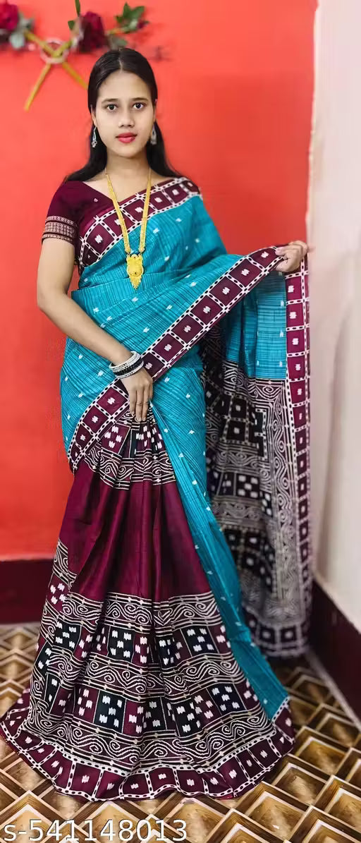 Pure cotton Sambalpuri printed saree pasapalli ikat