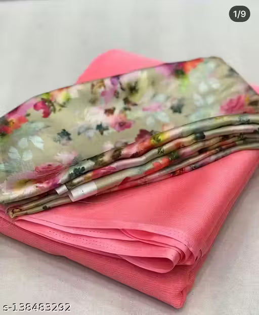SRIFONE SAREE WITH DIJITAL BLOUSE SAREE