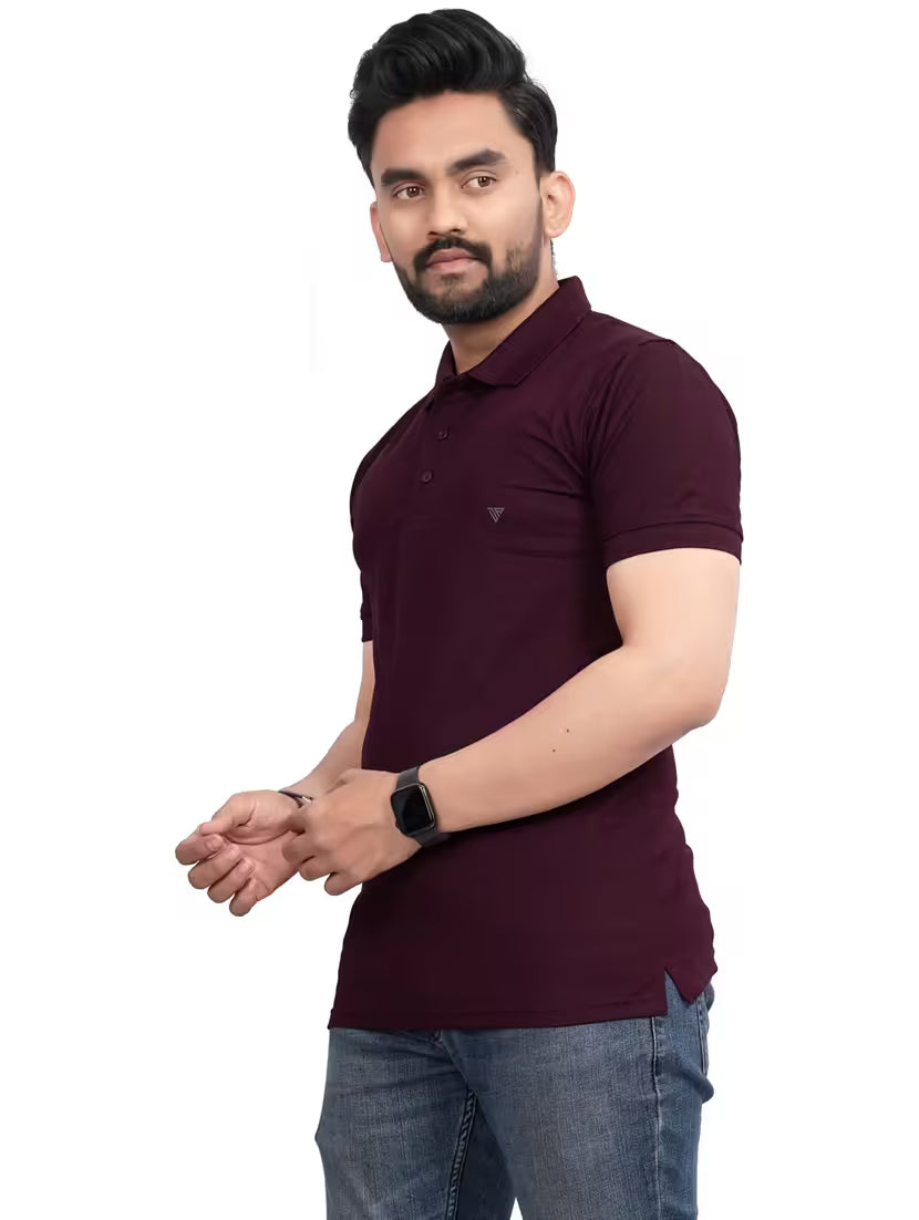 purple cotton regular t-shirt