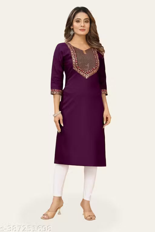 stylelist kurti with embroidered work