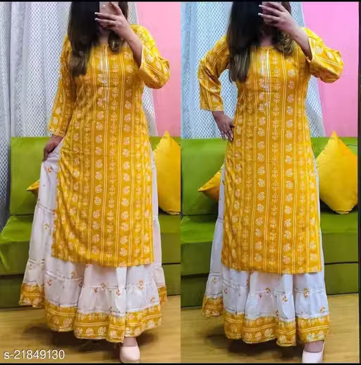 HIGH DEMANDABLE KURTI WITH SKIRT Maha Price Drop Sale