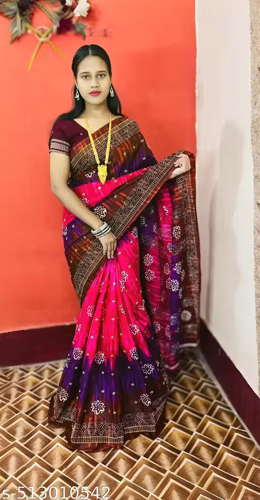 Pure cotton Sambalpuri printed saree pasapalli ikat