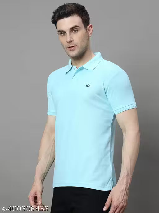 Men's Printed Half Sleeves Polo Neck T-shirt